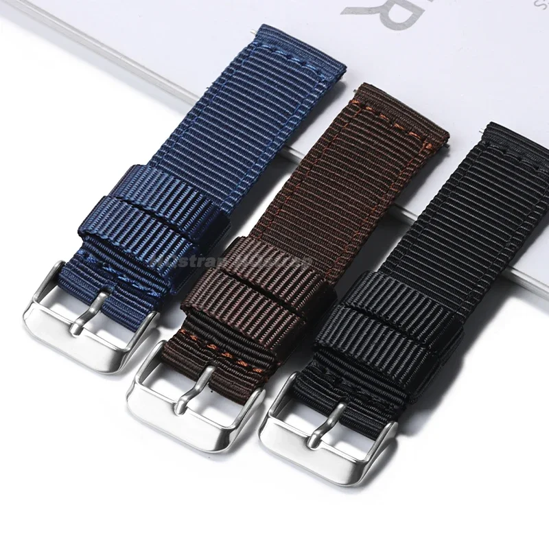 나일론 스트랩 캔버스 시계 밴드, 편안한 손목 밴드, 남녀공용 스포츠 벨트, 퀵릴리즈 팔찌, 18mm, 20mm, 22mm, 24mm