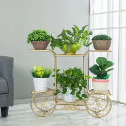 Nordic Floor-standing Balcony Flower Stand, Creative Bicycle, Six Iron Flower Pot Stand, Multi-Layer Green Radish Stand