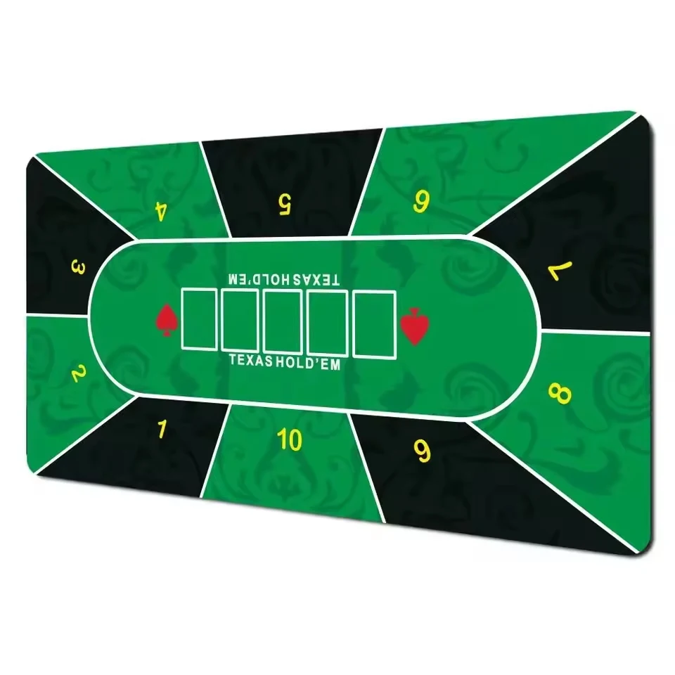 Texas Hold'em XXL PU Leather Poker Mat | Large Art Design Waterproof Anti-Slip Table Game Layout for Office Keyboard Mouse Pad