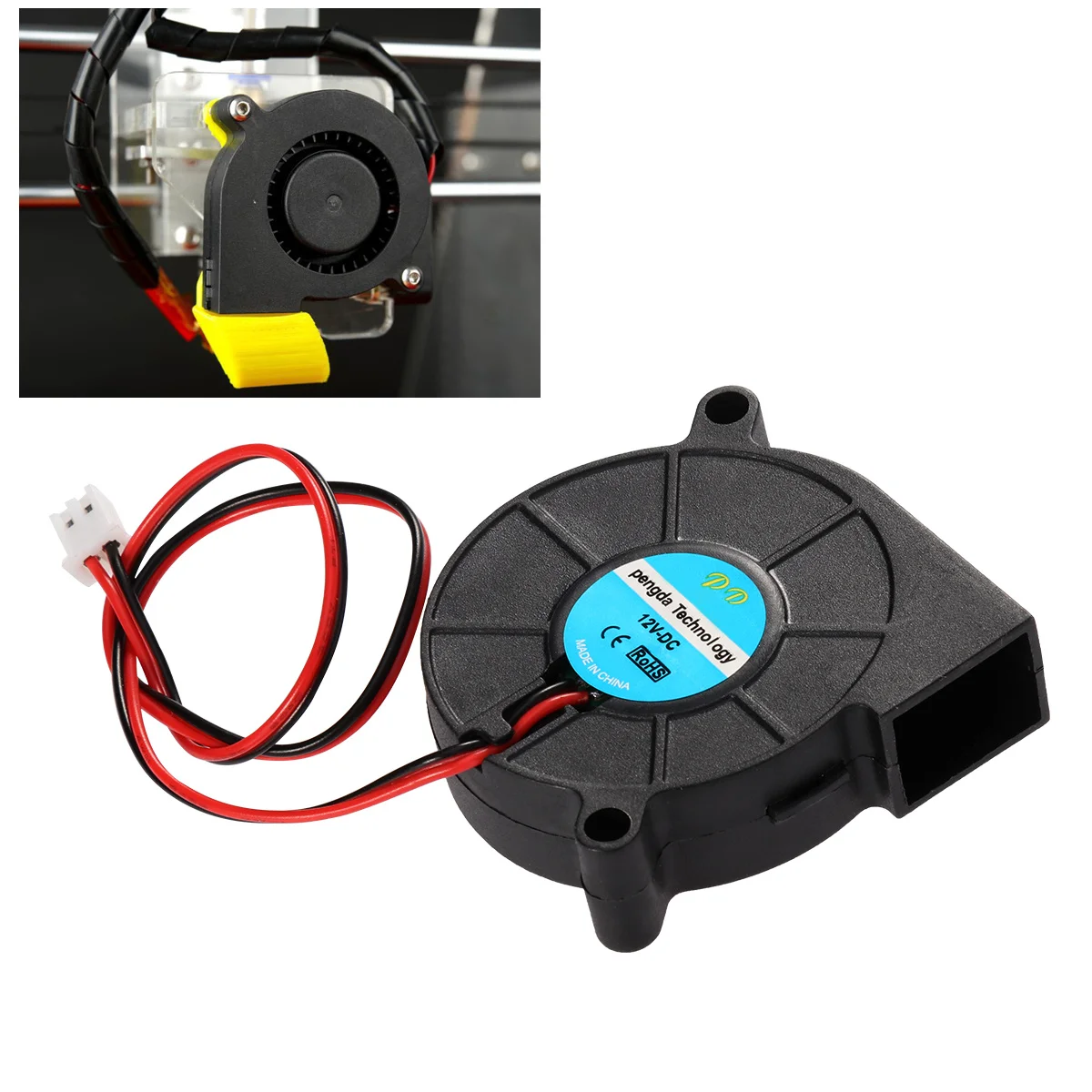 

Вентилятор для 3D-принтера постоянного тока 12 В, черный, высокоточный охлаждающий вентилятор с масляным подшипником, низкий уровень шума для радиаторов 18 Вт, 59 куб. футов в минуту, 2200 об/мин