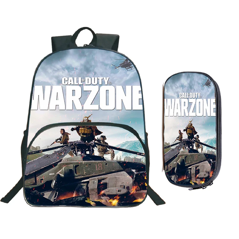 Spiel Call of Duty Rucksack 2 Stück Set Grundschule Schüler Schult aschen Warzone Spiel Bücher tasche große Kapazität Rucksack Laptop tasche