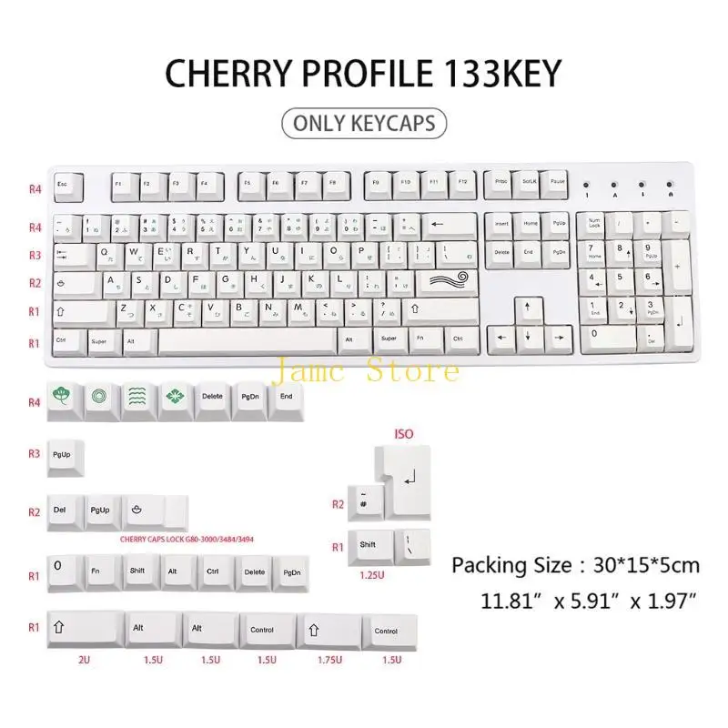 LX0B Cherry Profile Keycaps PBT Dye Sublimation Set für mechanische Gaming-Tastatur