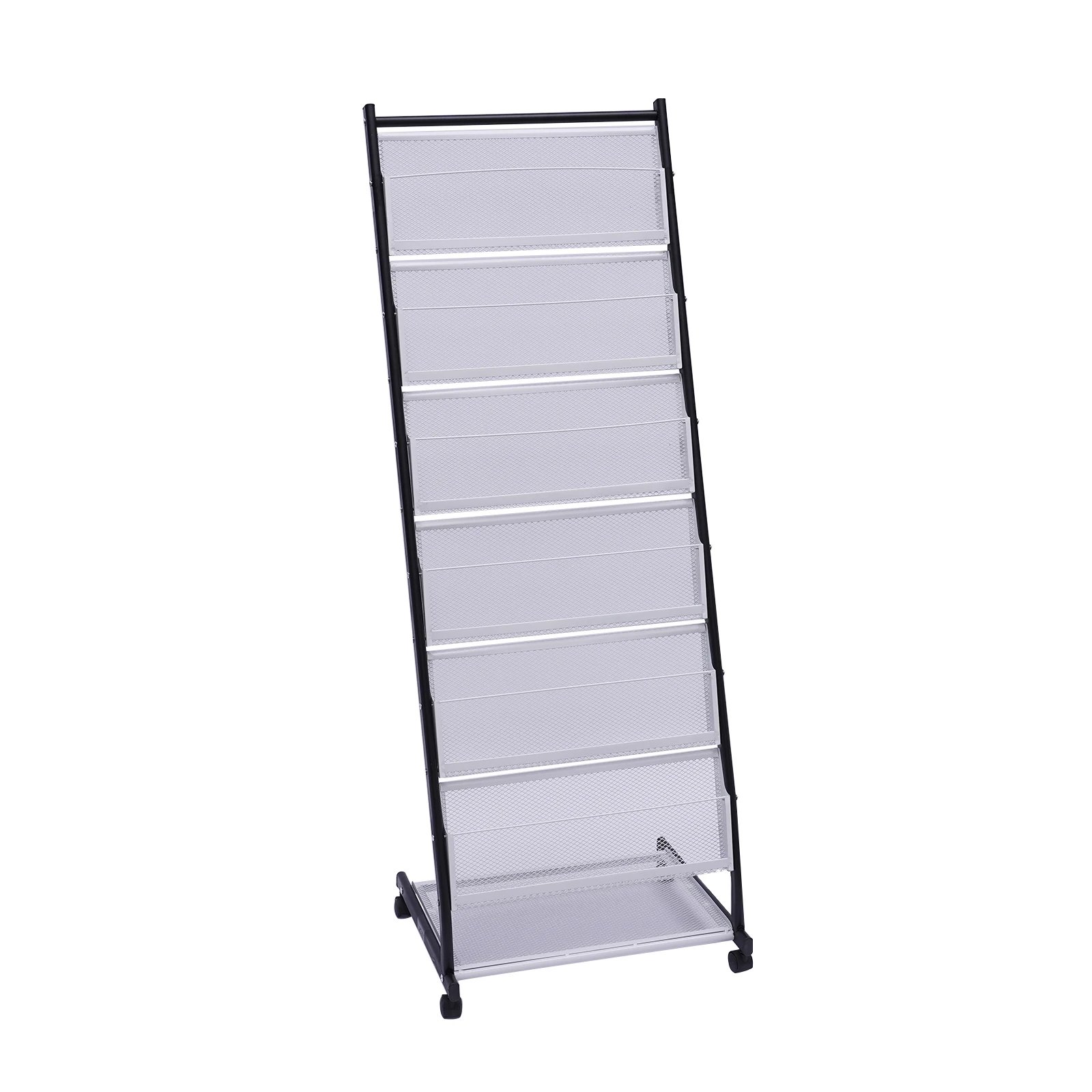 Brochure Display Stand Literatuur Stand Magazine Rack Houder Vloer Staande Kantoor Display Rack Met 6 Planken Ijzer