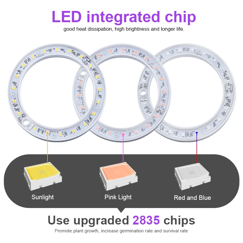 Plants Growth Lighting Phyto Lamp LED Grow Light 5V Full Spectrum Phytolamp USB Angel Ring Grow Lamp for Indoor Plant Tent Light