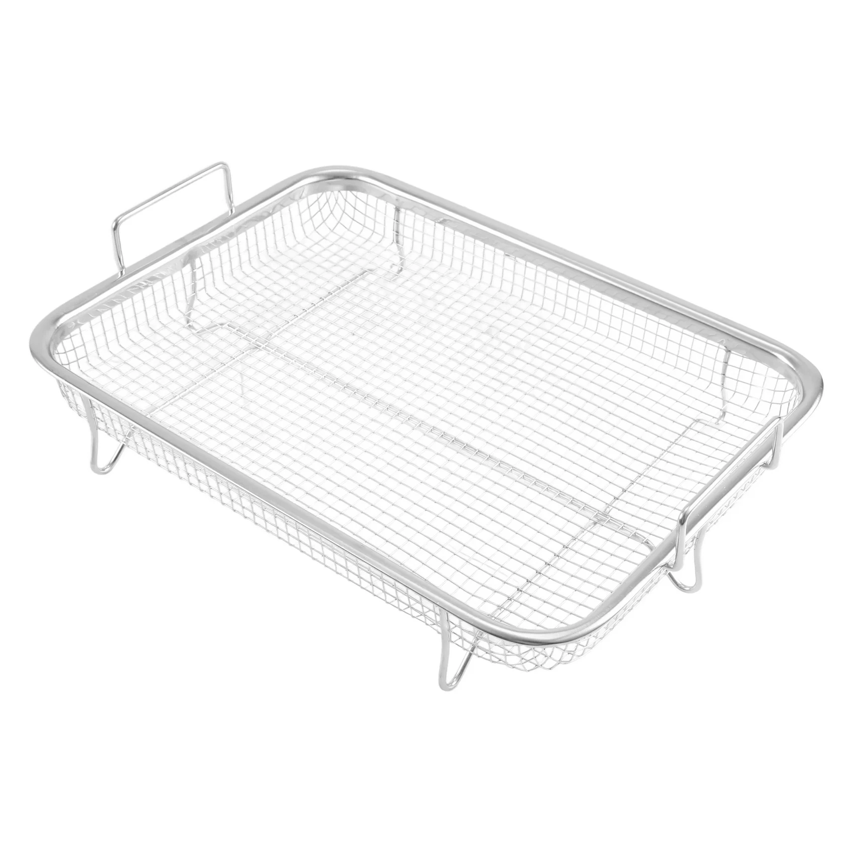 Cesta de acero inoxidable para freidora de aire, rejilla antiadherente para horno, 1 piezas