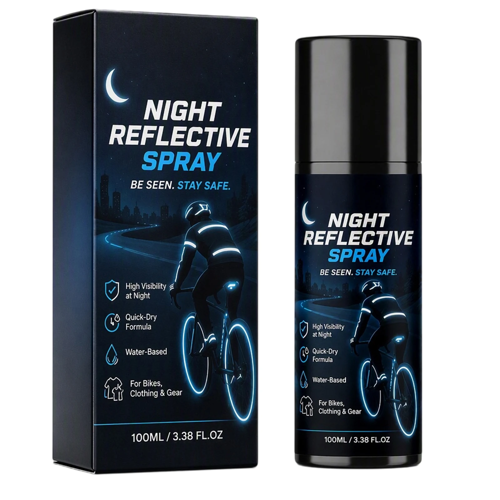Driveway Reflective Paint Spray 100ml Clear Night Visibility Weatherproof Coating Cycling Running Road Safety Film