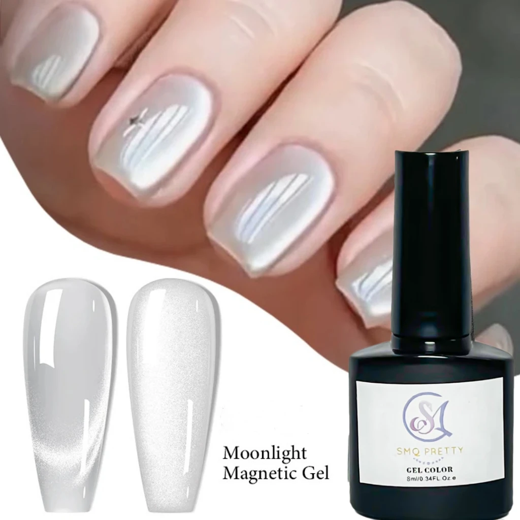 8 مللي ضوء القمر القط المغناطيسي جيل للأظافر البولندية بريق الوردي الفضة شبه دائمة النمط الفرنسي مسمار الفن UV/LED هلام الورنيش #3