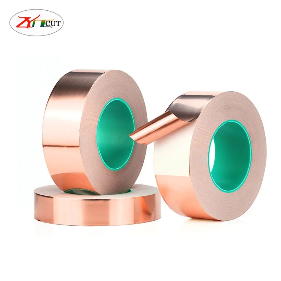 0.05 0.1mm Pure copper doublesided conductive copper foil paper high temperature resistant thickened single-sided shielding tape