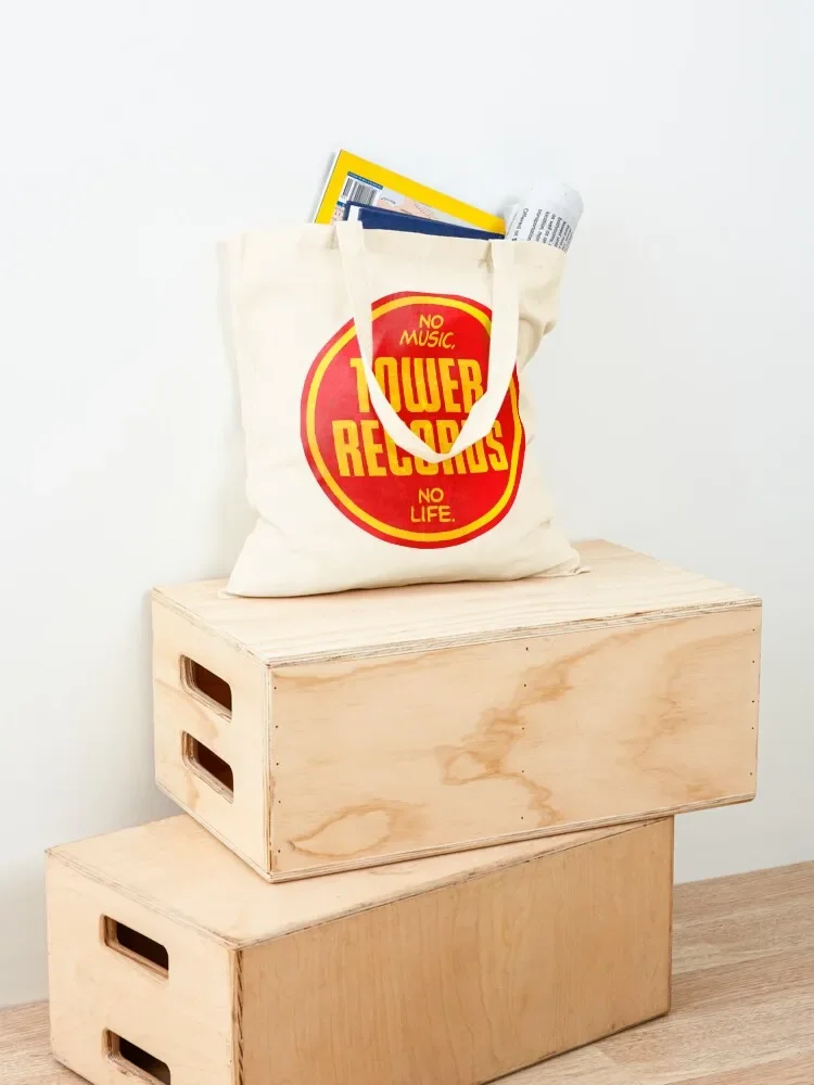 برج سجلات خمر الكلاسيكية تي شيرت.png حمل حقيبة قماش حقيبة كتف حمل حقيبة المرأة قماش مخصص #4