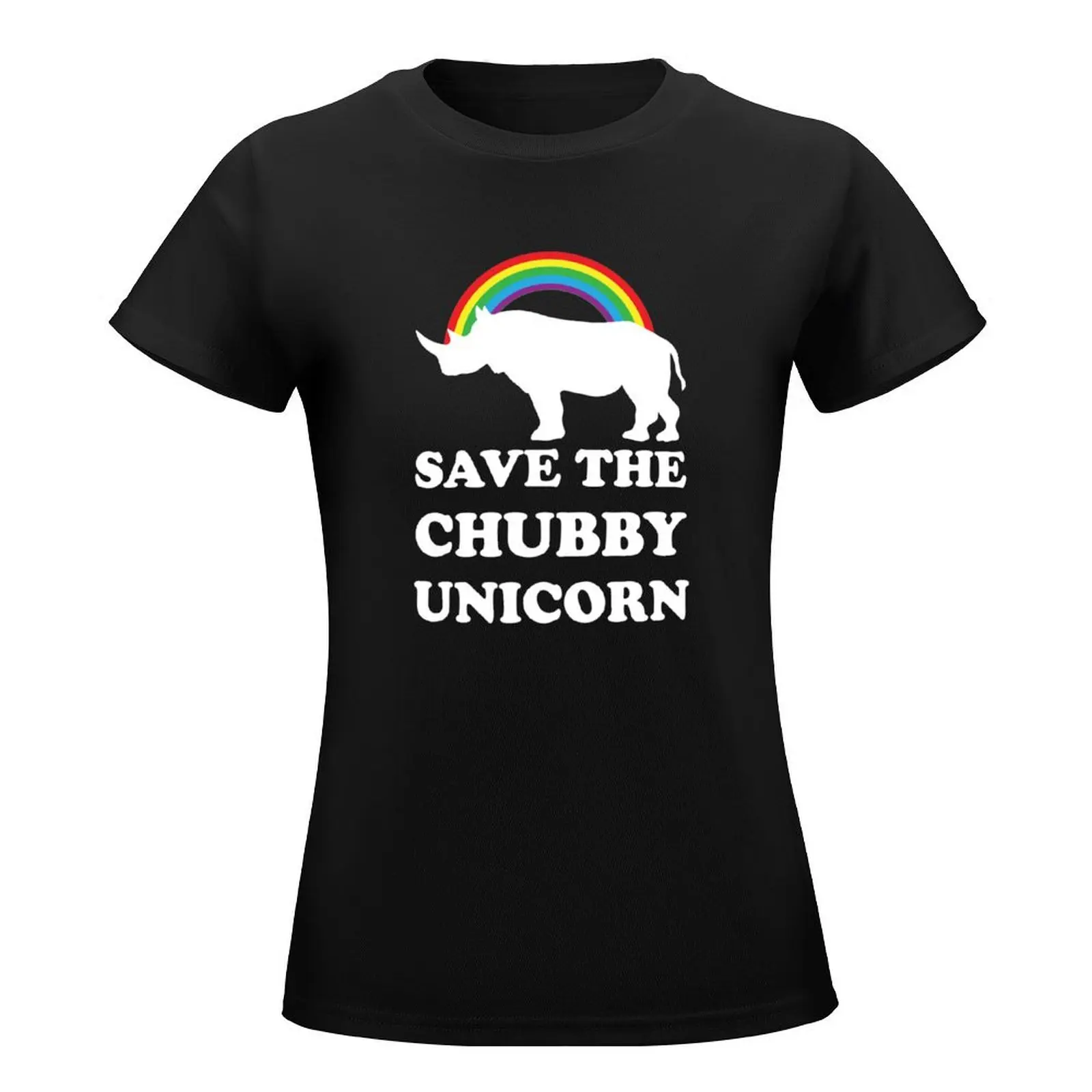 Save The Chubby Unicorn T-Shirt lady clothes plus size tops Women's tee shirt