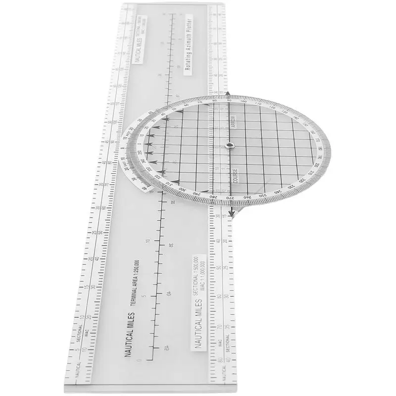 ABXF-ABS 360-Degree Rotating Aviation Flight Navigation Plotter Slide Ruler Used For Pilot Training