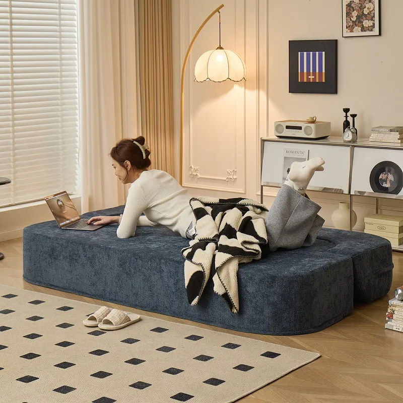 Home living room small apartment retro style module foldable dual-purpose compression sofa bed