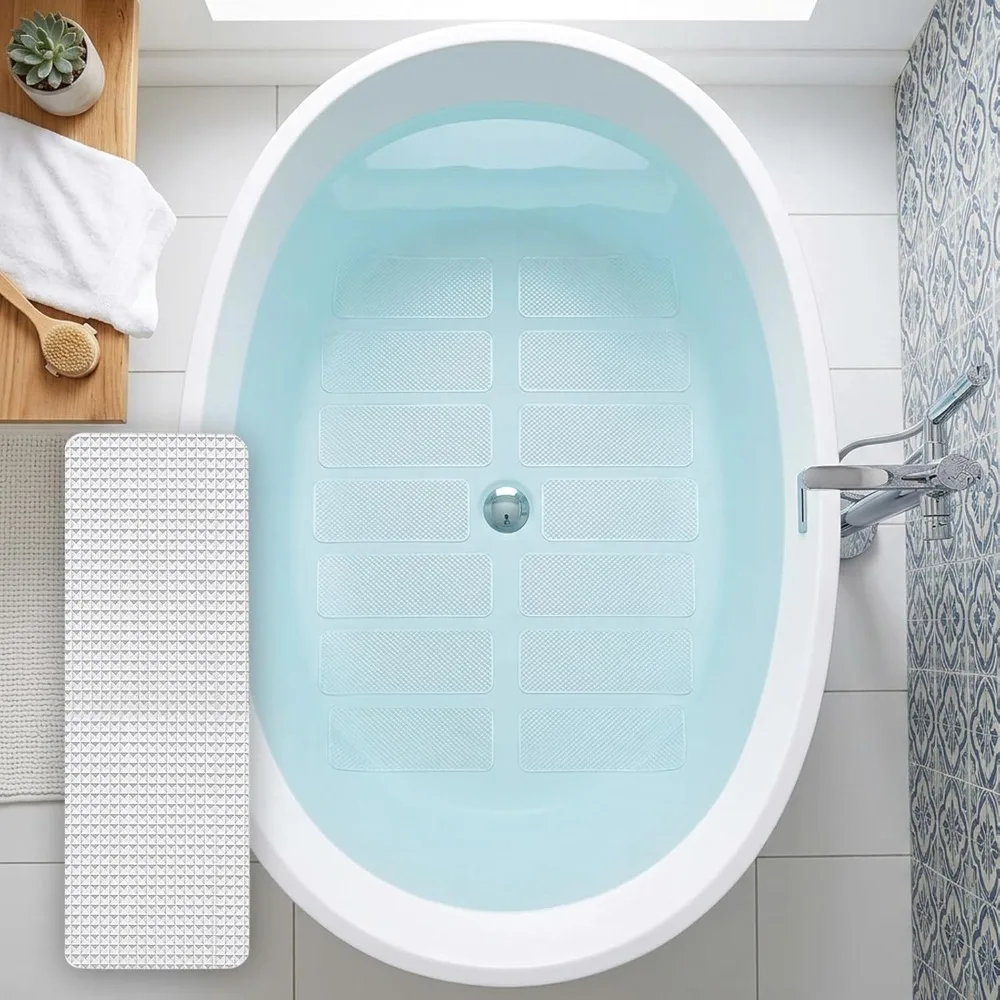 6 Piece Non-Slip Shower Floor Stickers,Large Safety Anti-Slip Decals for Bathtubs, Shower Floors, and Stairs-Scraper Included view 3
