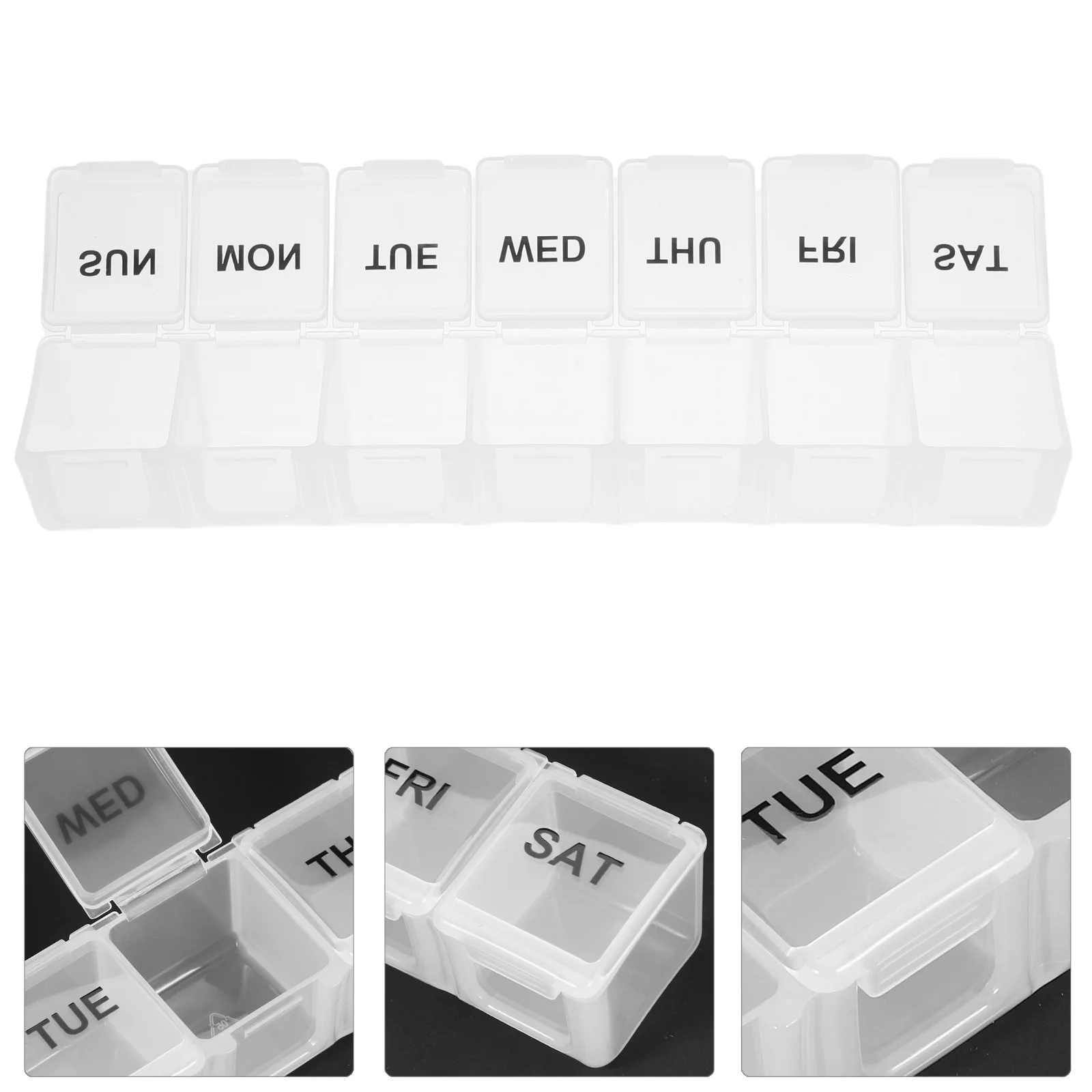 

Pill Boxes Portable Medication Organizer Small Weekly Travel Case Container Organiser