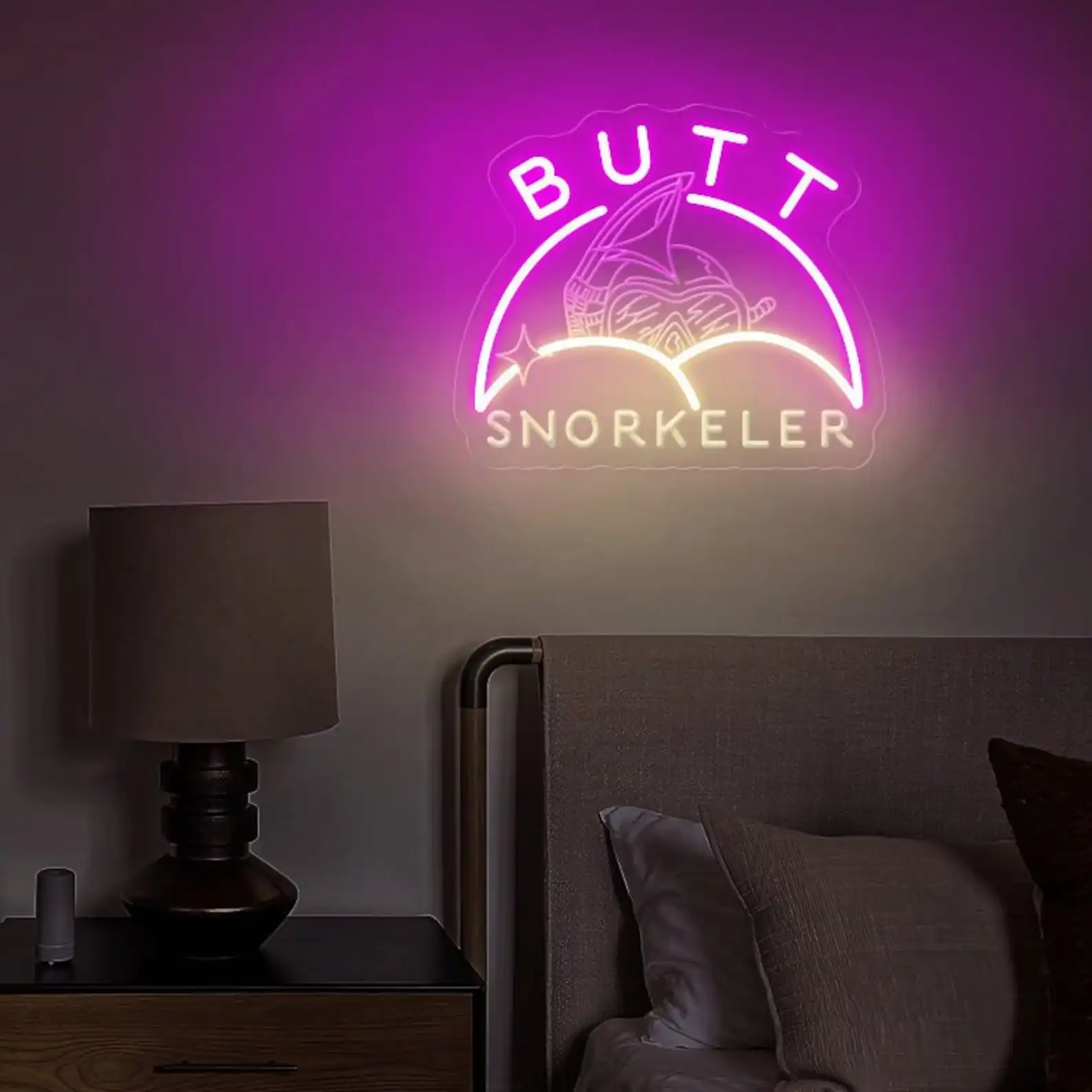 Butt Neon Sign Funny Wall Art Decor Funny Birthday Gifts For Kids Teens Bedroom Night Sign Dimmable Neon Hotel Bar Club Sign