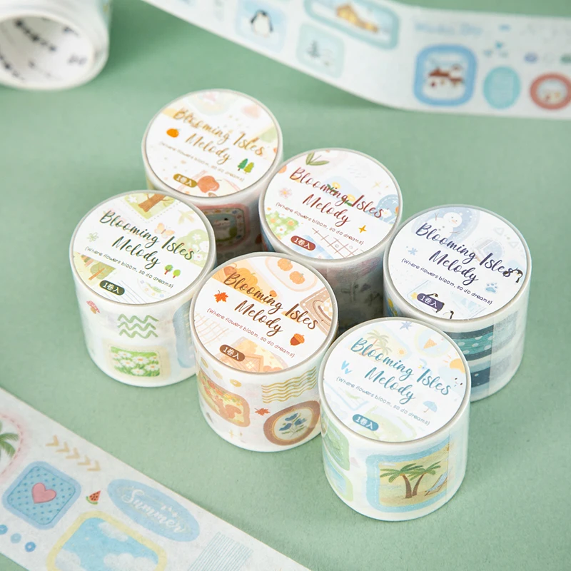 Fresh & Healing Washi Tape, High-Value Stationery & Unique Gift, Ideal for Journal Borders & Background Decor