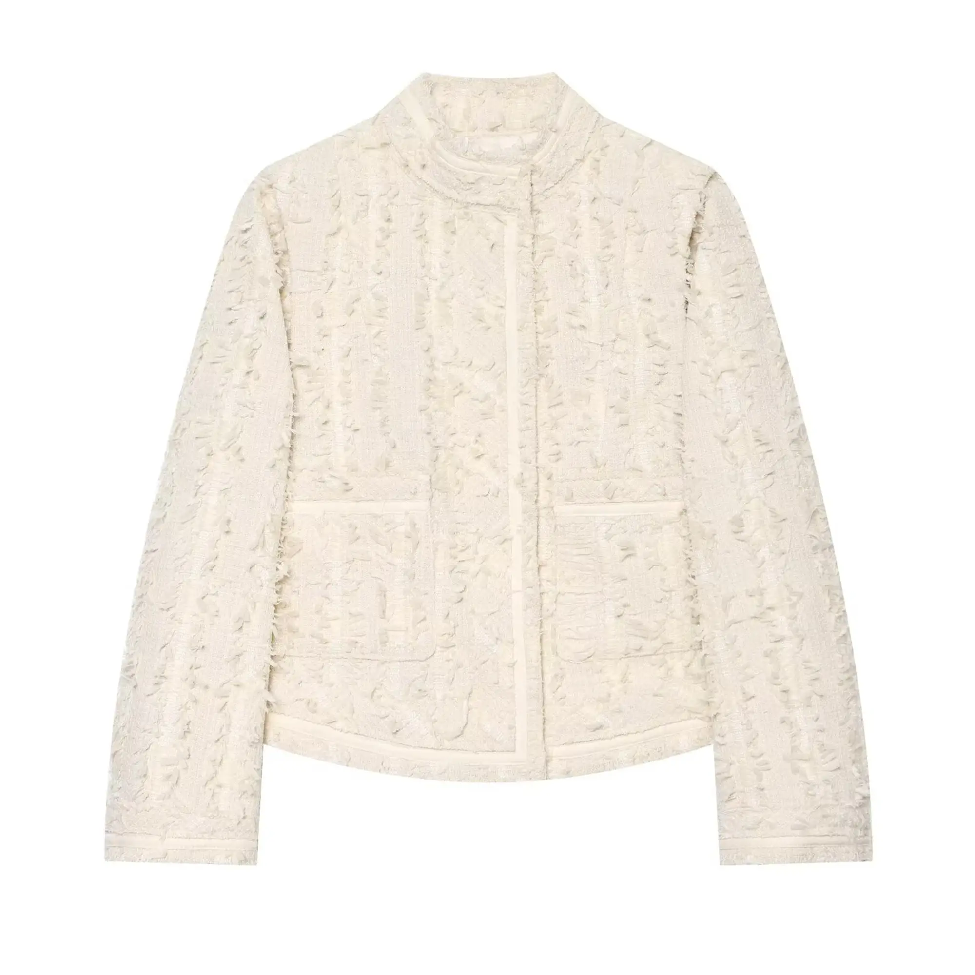 TFMLN 2026 Damen Kurzmantel Elegante Schicke Stehkragen-Jacke Herbst Neu Langarm Anzugjacke Pendler-Oberbekleidung – Detail 2