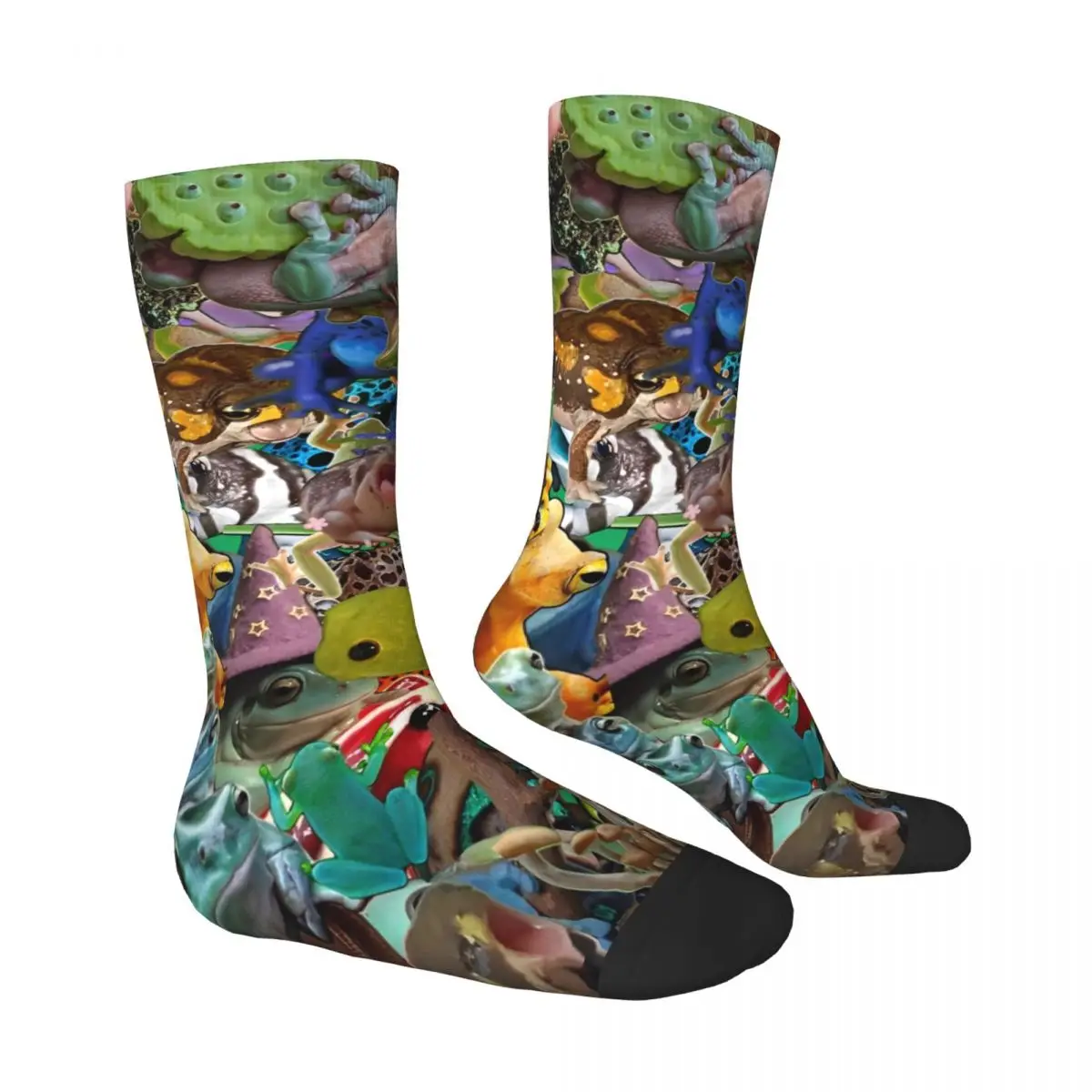 Animal Frog Cartoon Socks Casual Stockings Spring Non-Slip Men Socks Warm Soft Pattern Running Sports Socks