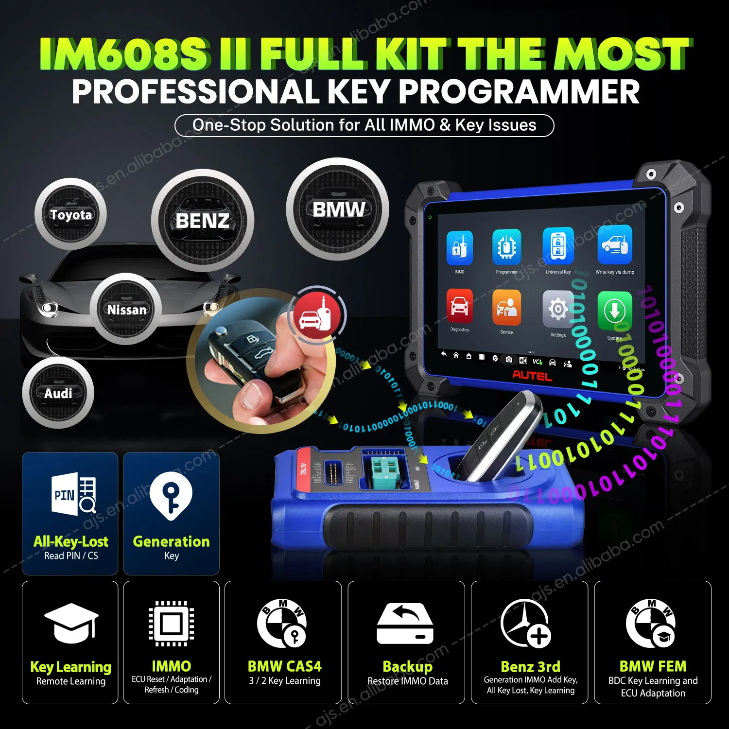 MaxiIM IM608S II Считыватель кодов программирования автомобильных ключей IM608 PRO II Программатор OBD2 Сканер Алтарь Инструменты для диагностики транспортных средств