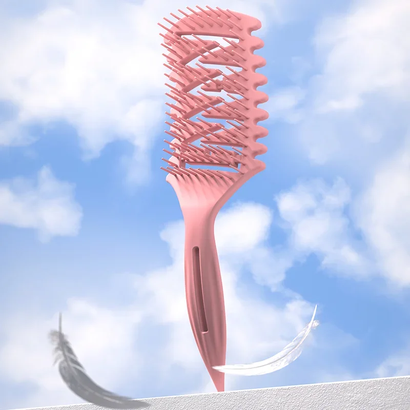 

Detangling Brush Curl Styling Hollow Hair Brush WANMEI Women Curly Wet Tangled Massage Comb Barber Hairdressing Salon Tool