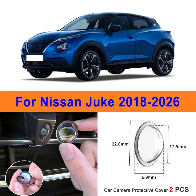 

360 Reverse Image Car Camera Cover Anti-Scratch PC Lens Protector Stickers For Nissan Juke 2018-2026 2Pcs