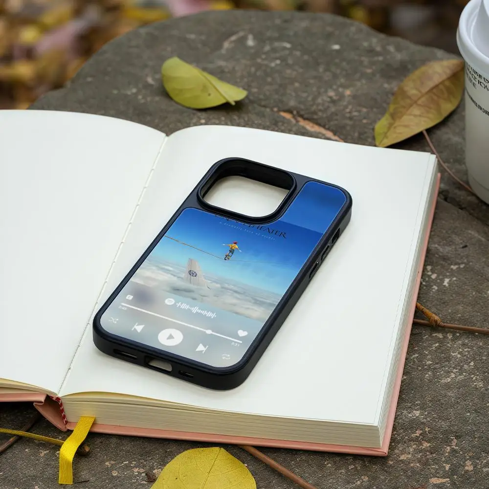 D-Dream T-Theater Phone Case For IPhone 17 16 15 14 13 12 Pro Max Plus Black Frame Acrylic Carbon Fiber Hard Shell