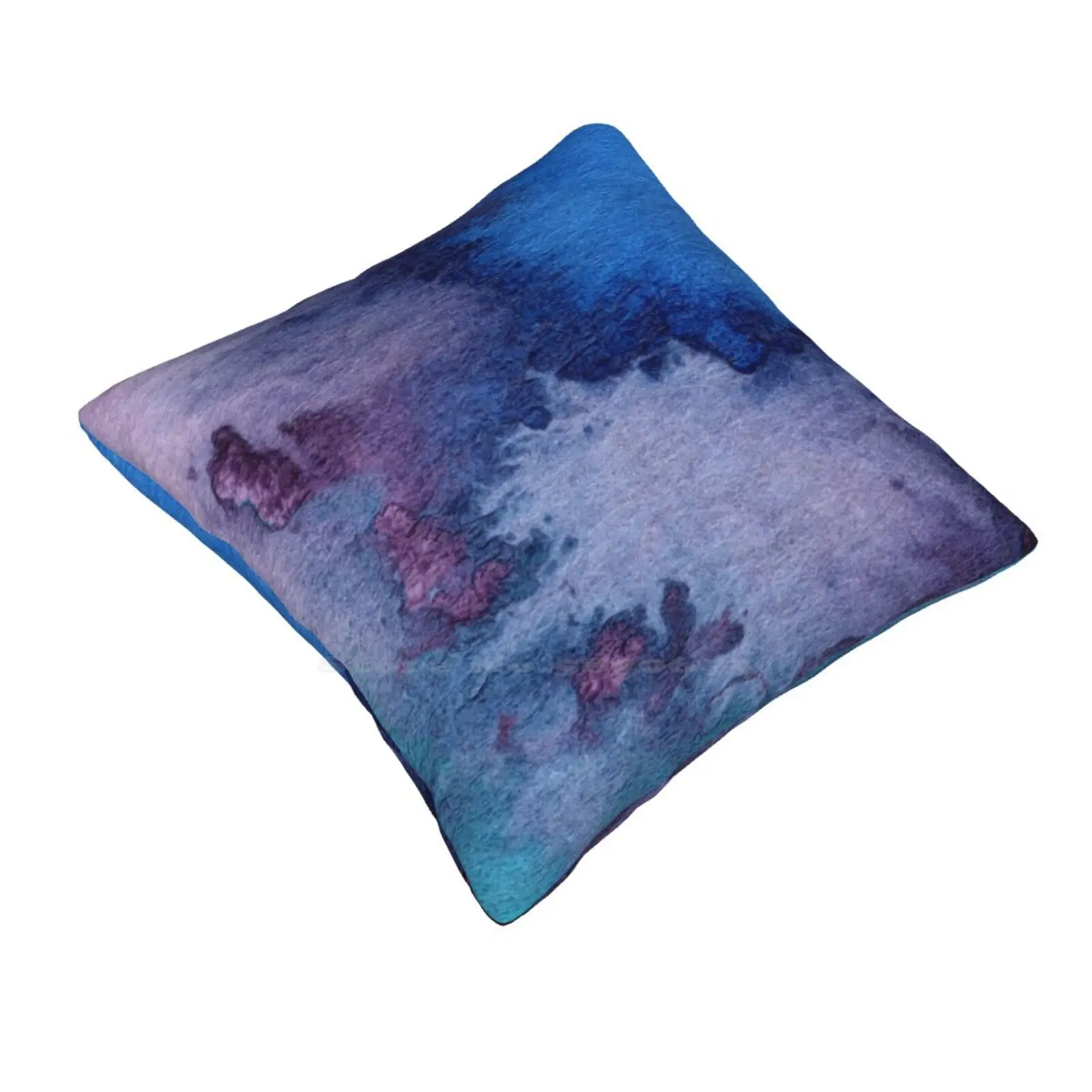 Suspension Throw Cushion Pillow Cover Cool Macro Bloom Inky Stormy Moody Clouds Abstract Classic Blue