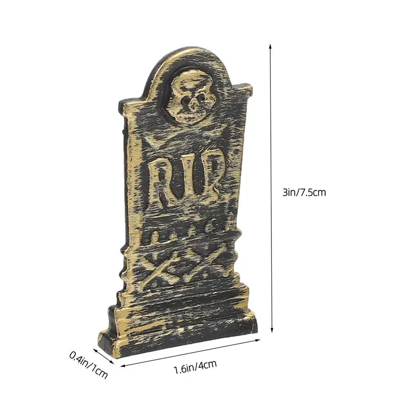 10 Uds. Modelo de lápida de Halloween diseño de fiesta lápida modelo lápida pequeña fiesta en casa decoraciones de Halloween (estilo mixto)