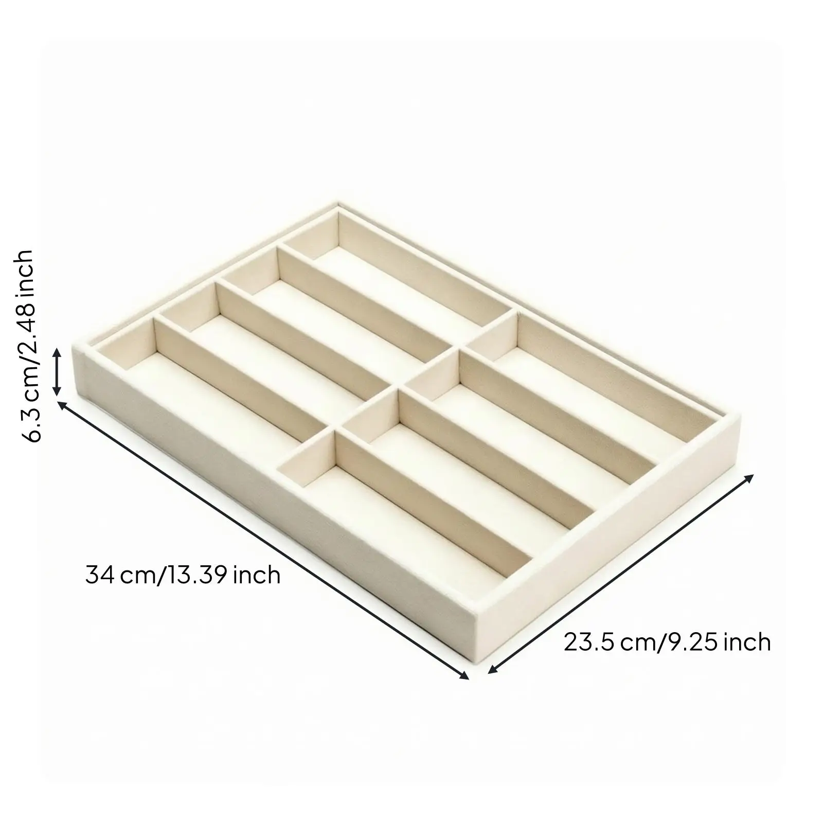 Flocked Eyeglass Storage Tray with Raised Edges for Glasses Organizer Box for 8 Pairs Sunglasses Display