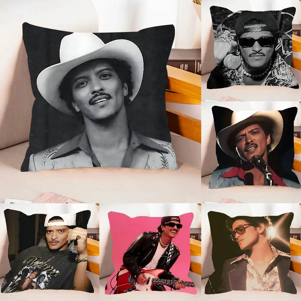 Singer B-Bruno M-Mars Case Plush Fabric Soft Pillowcase Double Sided Print Cushion Cover Household Gifts