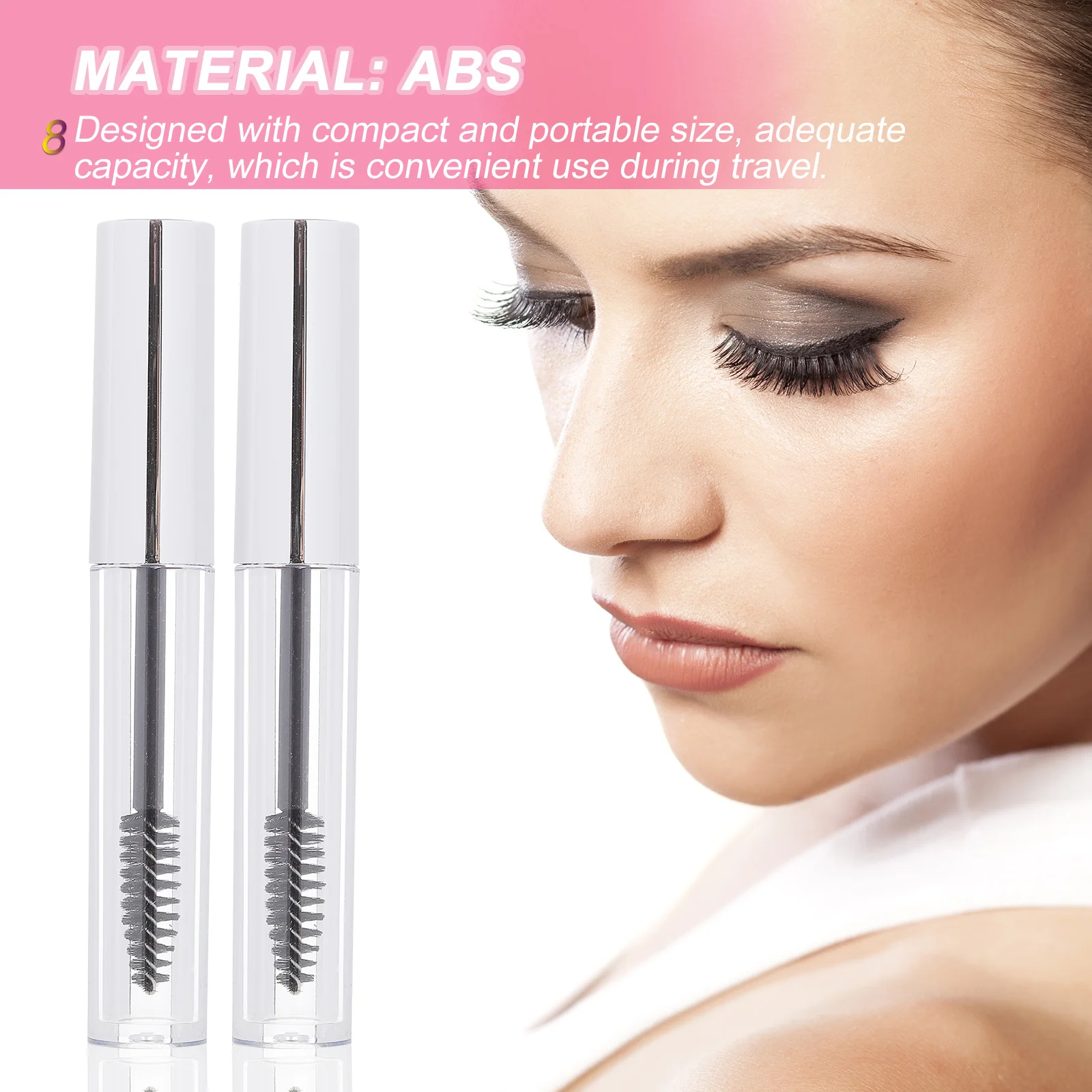

1Set Mini Mascara Tubes Refillable Empty Container Portable DIY Mascara Bottle Funnel Design Eyelash Cream Travel Use