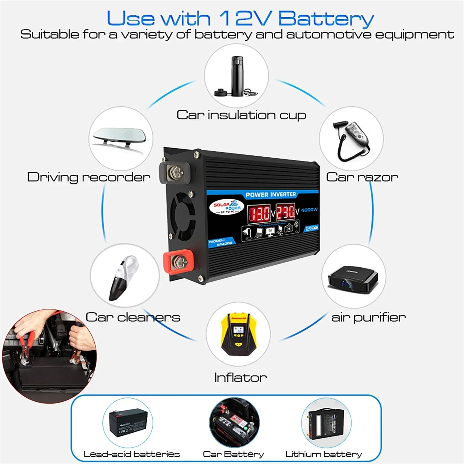 4000W Solar Inverter 600W Solar Power System Solar Panel Battery Charger Complete Kit 100A Controller Car Van Boat Camper