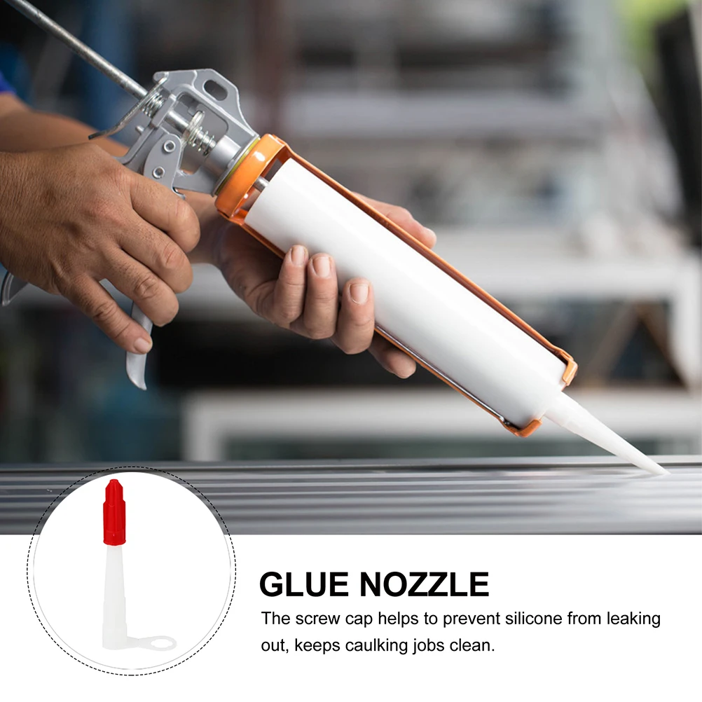

2 Bags Glue Nozzle Sealing Cap Set Caulking Caps Silicone Nozzles Finishing Tool Accessories Tube Gluing