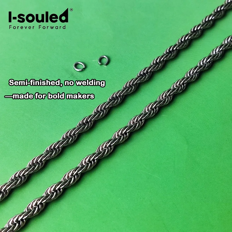 Unwelded TA1 Titanium Twist Chain 3mm Semi Finished Wholesale