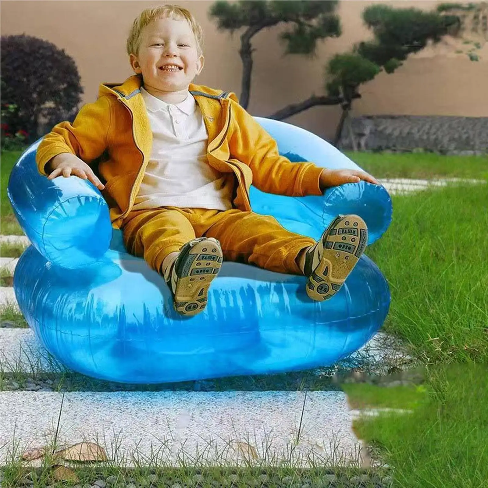 Inflatable Lounge Chair Portable Soft Lounger Air Sofa Camping Inflatable Couch For Outdoor Travel Beach Pool Movie Night