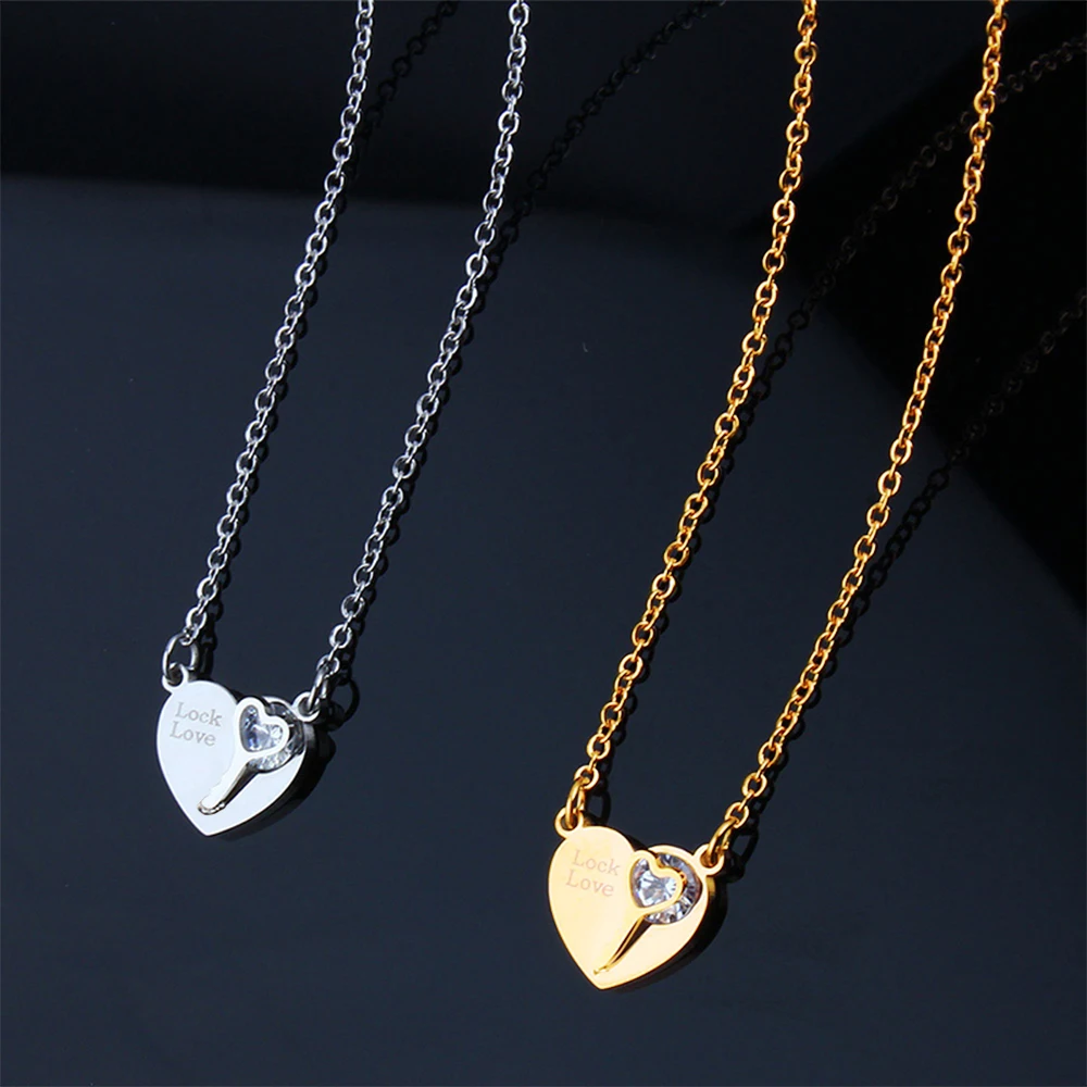 316L Stainless Steel Star Necklace Heart Pendant Necklaces For Women Chain Necklace Jewelry