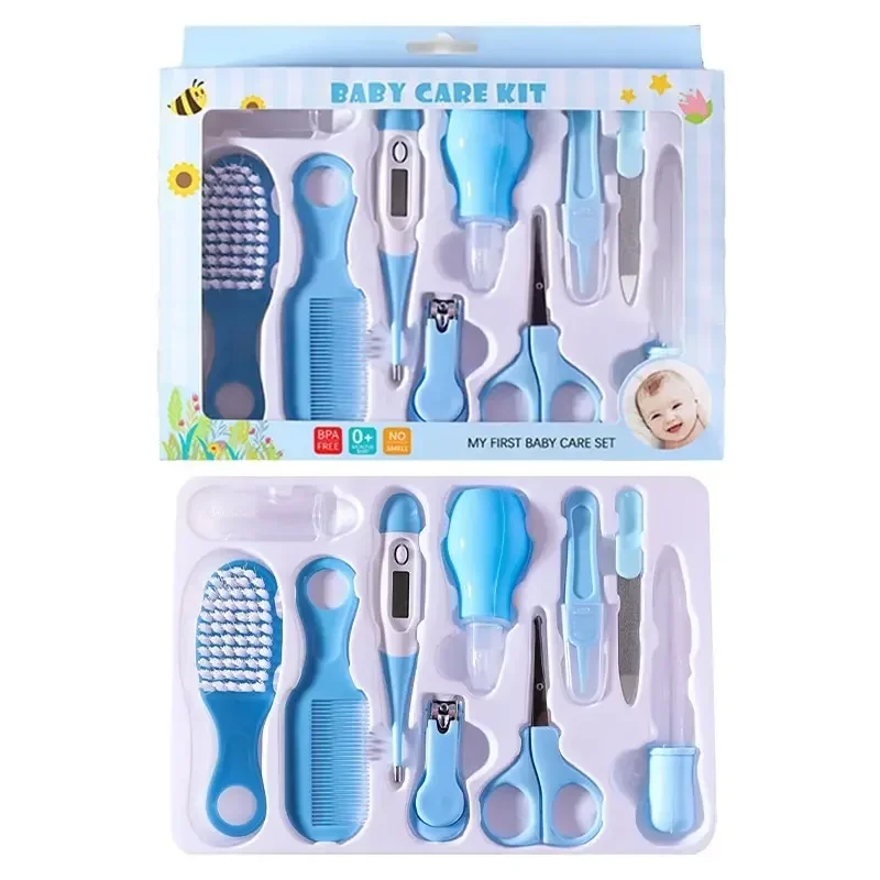 10PCS Baby Nail Trimmer Set per la cura dei capelli del capretto Assistenza sanitaria Termometro Spazzola per toelettatura Clipper Massaggiagengive Kit spazzolino da denti Baby Essentials