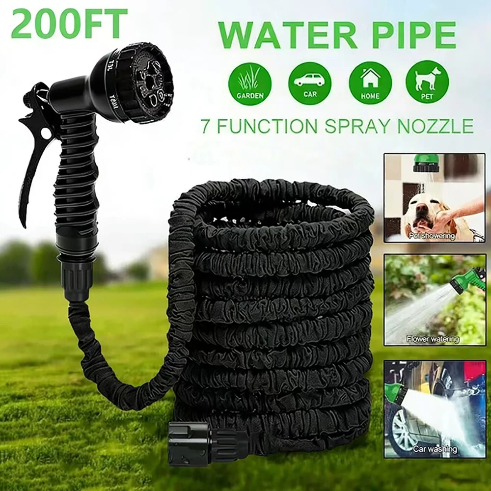Uitbreidbare Magische Slang Hogedruk Autowasreiniging Waterpistool Huis Tuin Bewatering Waterleidingen Tuinbenodigdheden 25FT-100FT - afbeelding 2