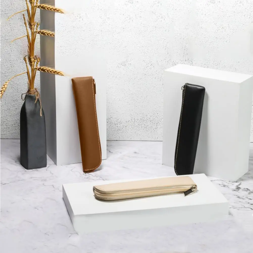 Small Pencil Case Bag Cosmetic Bag Durable Zipper Pu Leather Makeup Pouch Bag Holder Fashion Pencil Case For Girls