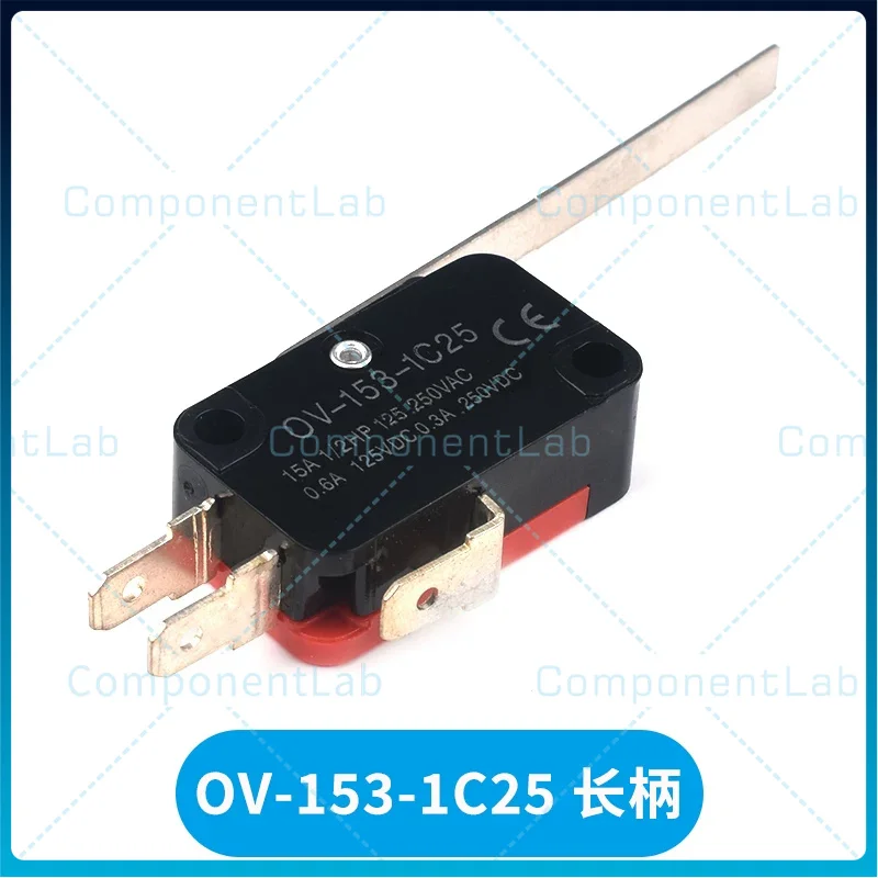 10-50PCS OV-156-1C25 Micro-motion Limiting Travel Switch OV-153-1C25 Silver Contact Long Handle with Roller