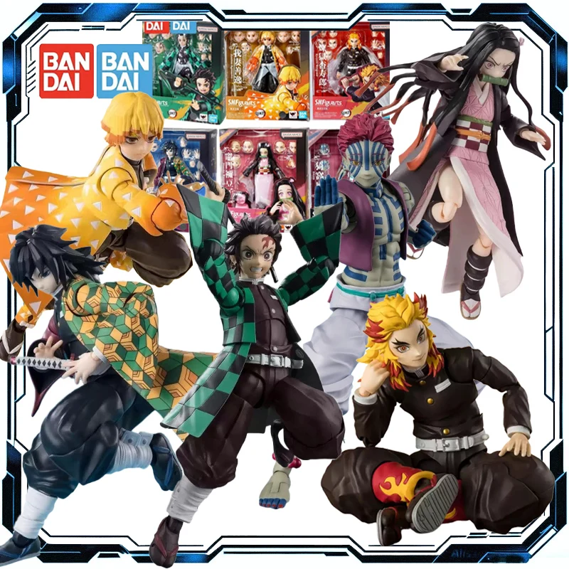 

Bandai Original Demon Slayer Anime Figure S.H.Figuarts Tanjirou Zenitsu Nezuko Action Figure Toys for Boys Girls Kids Gift