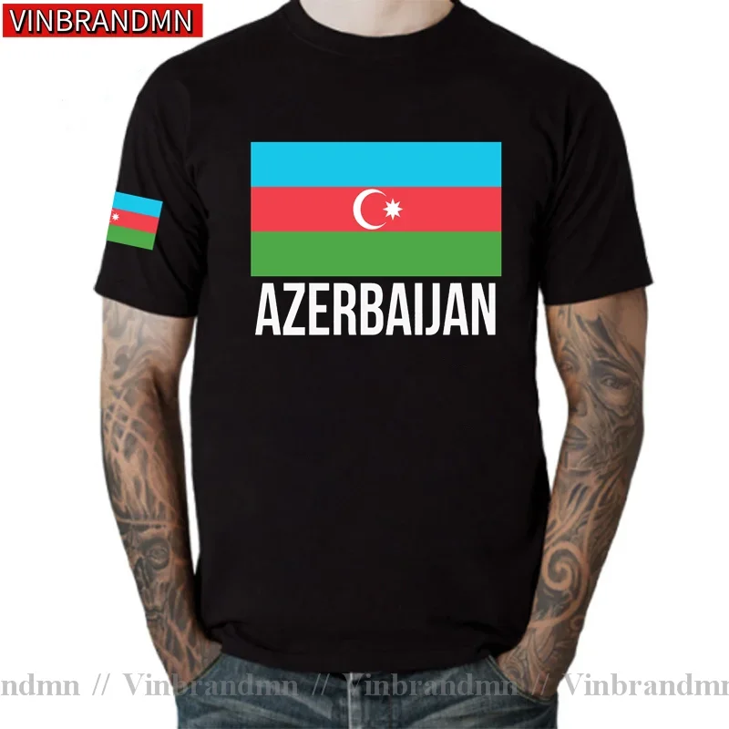 Azerbaijan Azerbaijani T Shirts Men Cool Jerseys Nation Team Tshirt 100% Cotton T-shirt Clothing Tees Country Sporting Flags AZE