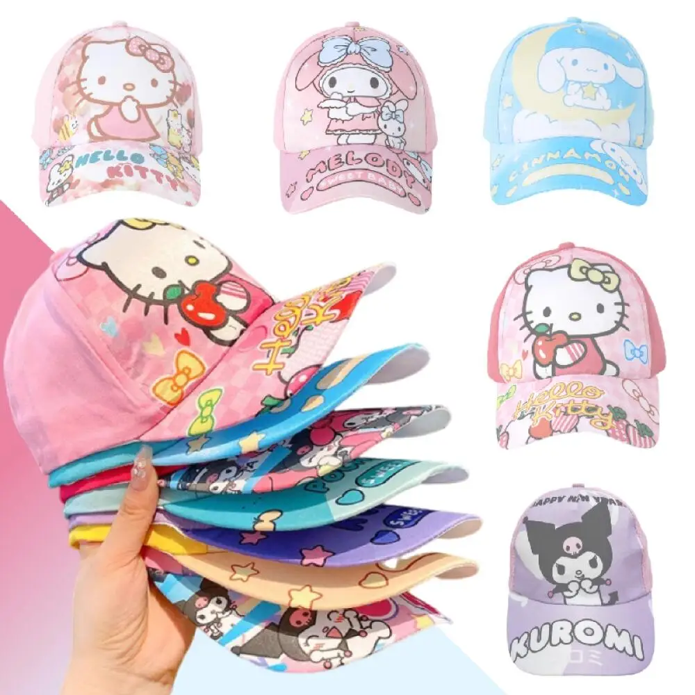 

Милая детская регулируемая бейсболка Sanrio Hello Kitty Pochacco My Melody, летняя спортивная бейсболка на открытом воздухе, солнцезащитный крем, дышащая шляпа от солнца