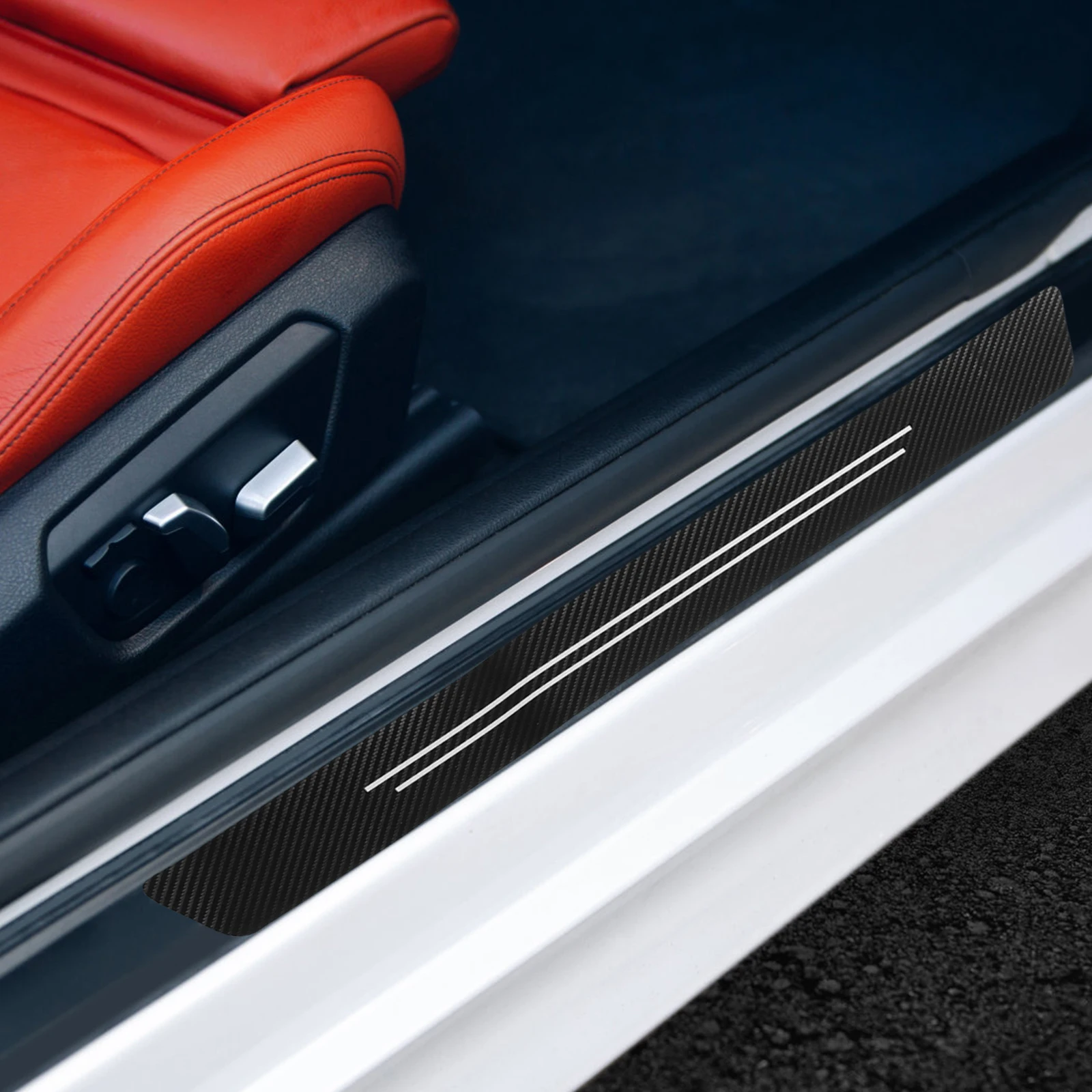 

Car Door Anti Collision Stickers Protective Strip Edge Guard Car Door Protection Universal Fit Cartoon Carbon Fiber
