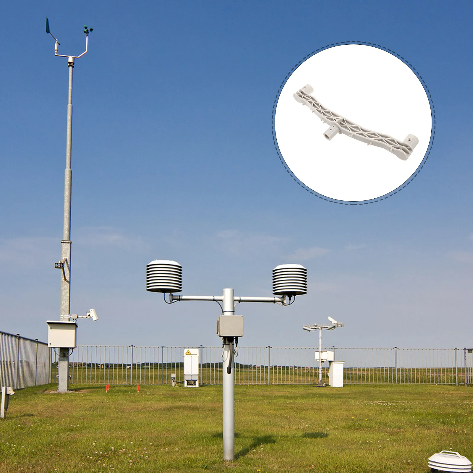 Weather Station Repair Bracket Wind Sensor Mounting Arm Stable Outdoor Plastic Support Arm for Garden Anemometer Microclimate