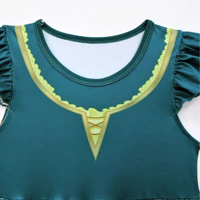 New 2025 Halloween Girls Merida cosplay Dress Brave Performance Costume Summer Birthday Party Green Gothic Vintage Dresses☆★☆★qq