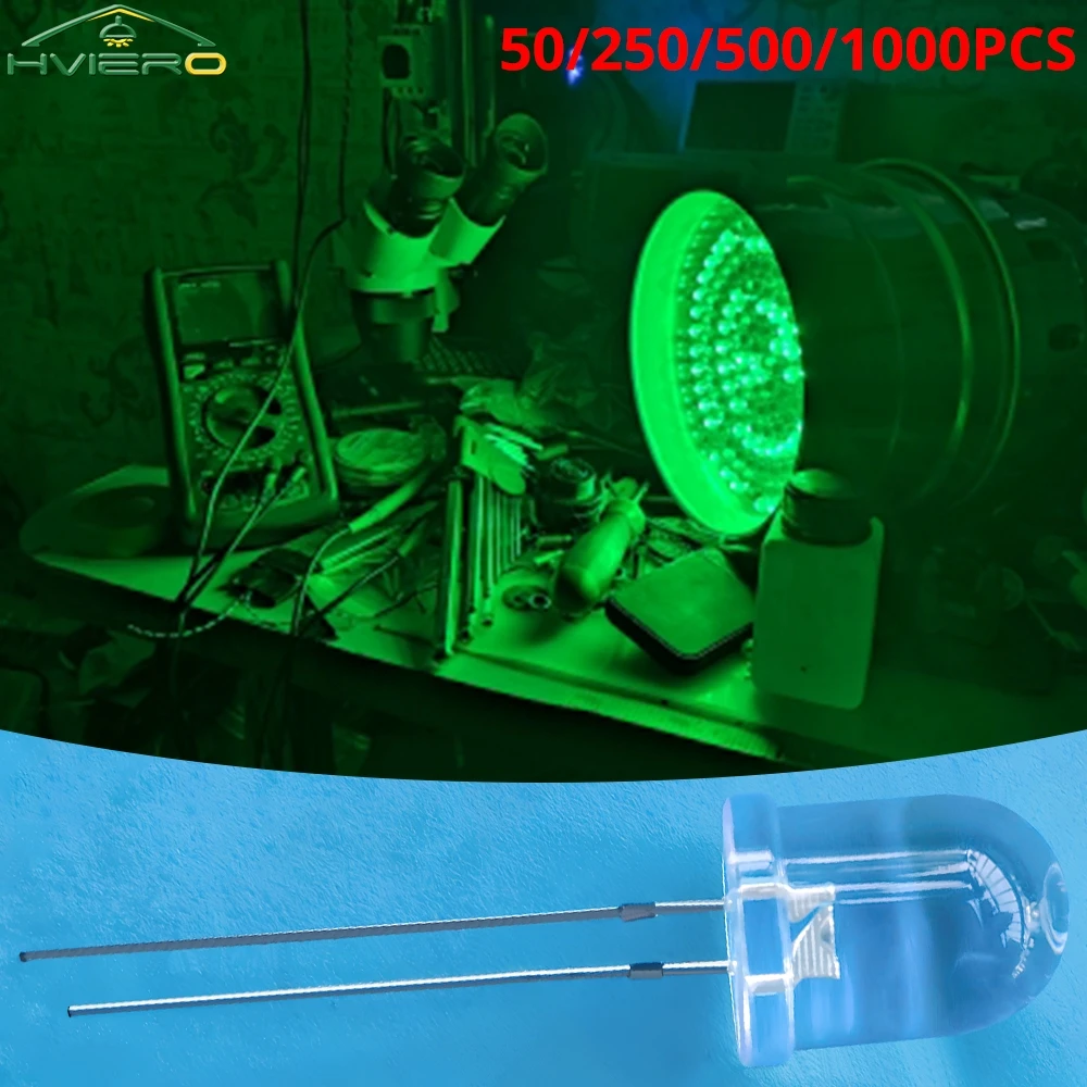 

50/250/500/1000Pcs Dome Light Bulb 10mm Round Top Super Bright White Red Green Blue Pink UV Lamp Bead Clear Emitting Diode LED