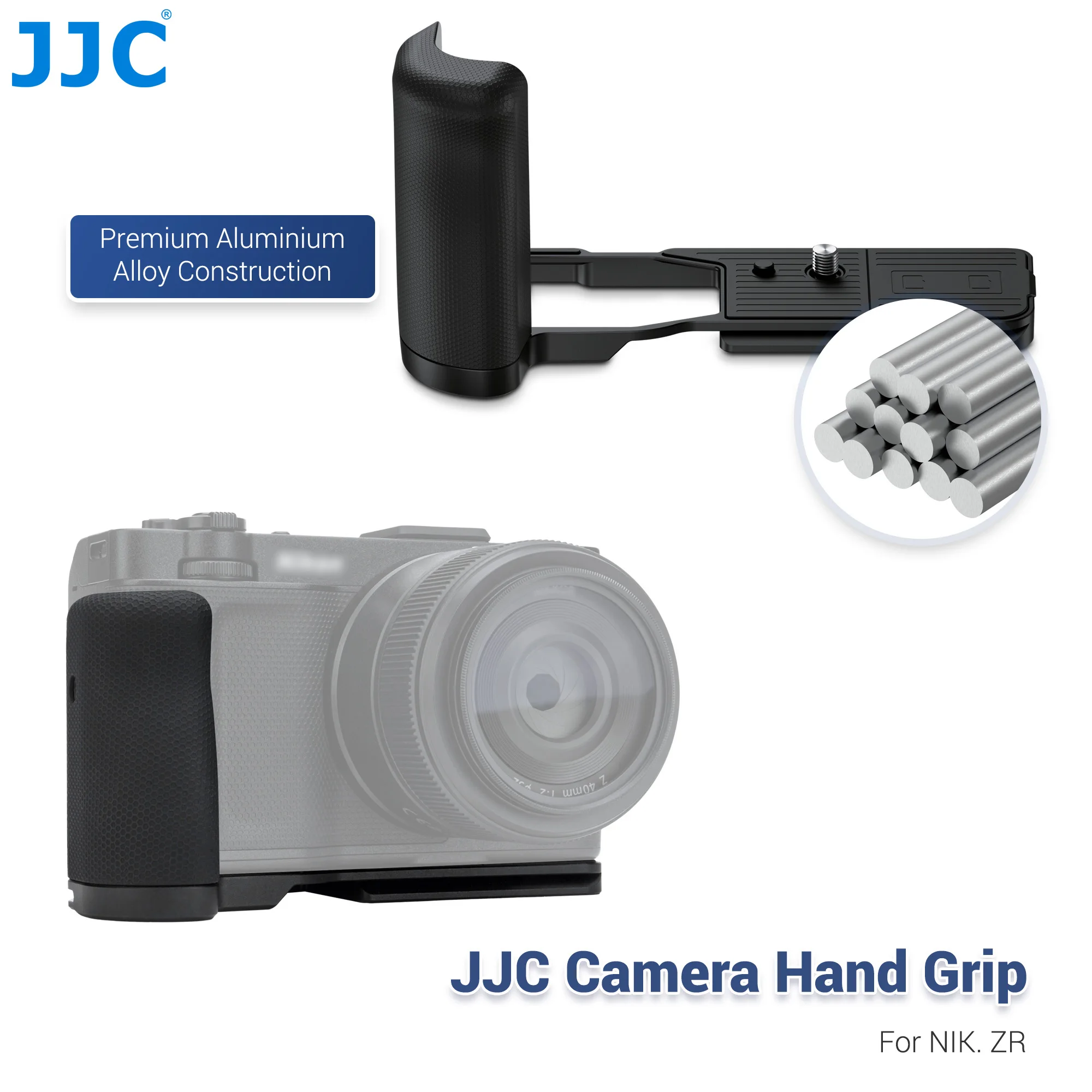 

Металлическая L-образная рукоятка JJC для Nikon ZR, мягкая силиконовая ручка-держатель с защитой от скольжения, быстросъемная пластина Arca Swiss для штатива