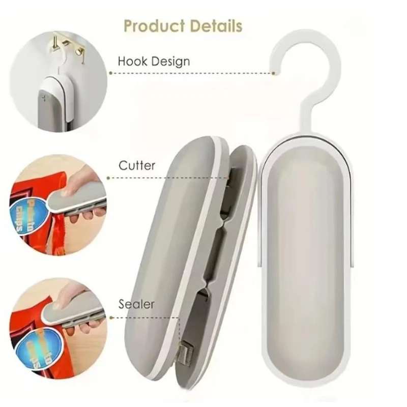 

1 Pack Sealing Machine Mini Portable Sealing Clip Hand Pressure Heat Sealing Machine Food Fruit Snacks Preservation Small Tools