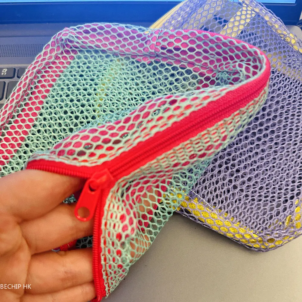 Fashion Dopamine Color Storage Bag Large Capacity Candy Color Mesh Cosmetic Bag Toiletry Make Up Case image 2